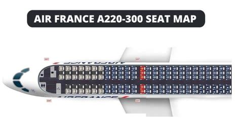 Seat map of Air France Airbus A220.
